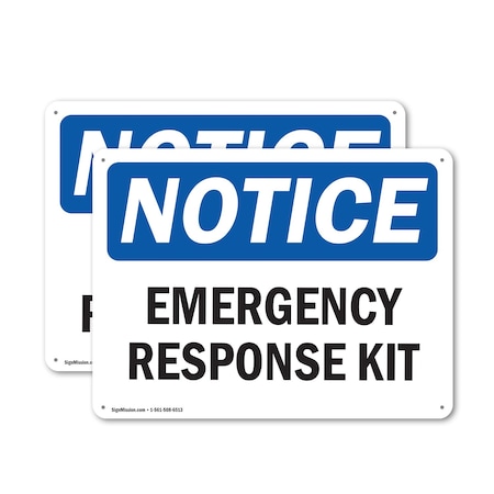 Signmission Emergency Response Kit, 18 in W x Rectangle, Plastic OS-2PACK-NS-P-1218-L-15581